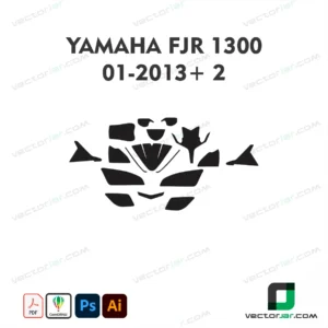 Yamaha FJR 1300 2001-2013+ Version 2 Motorcycle Paint Protection Film and Vinyl Wrap Vector Template