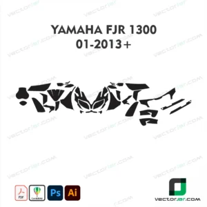 Yamaha FJR 1300 2001-2013+ Motorcycle Paint Protection Film and Vinyl Wrap Vector Template