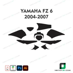 Yamaha FZ6 2004-2007_1 PPF & Wrap Template