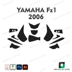 Yamaha FZ1 2006 Motorcycle Paint Protection Film and Vinyl Wrap Vector Template