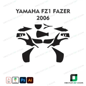 Yamaha FZ1 Fazer 2006 Motorcycle Paint Protection Film and Vinyl Wrap Vector Template