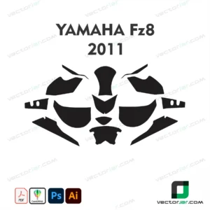 Yamaha FZ8 2011 Motorcycle Paint Protection Film and Vinyl Wrap Vector Template
