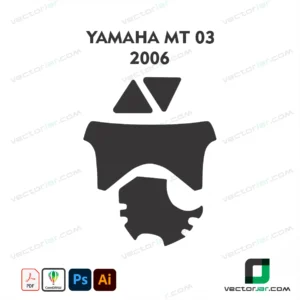 Yamaha MT-03 2006 Motorcycle Paint Protection Film and Vinyl Wrap Vector Template