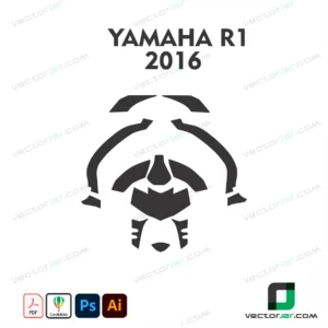 Yamaha YZF-R1 2016 Motorcycle Paint Protection Film and Vinyl Wrap Vector Template