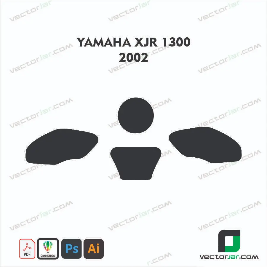 Yamaha XJR 1300 2002 Version 2 Motorcycle Paint Protection Film and Vinyl Wrap Vector Template