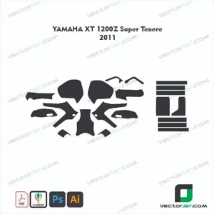 Yamaha XT1200Z Super Ténéré 2011 Motorcycle Paint Protection Film and Vinyl Wrap Vector Template