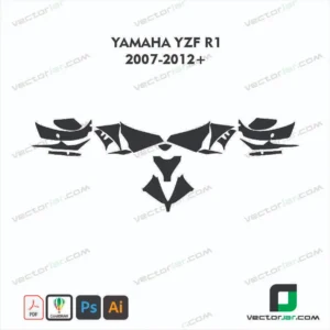 Yamaha YZF-R1 2007-2012+ Motorcycle Paint Protection Film and Vinyl Wrap Vector Template