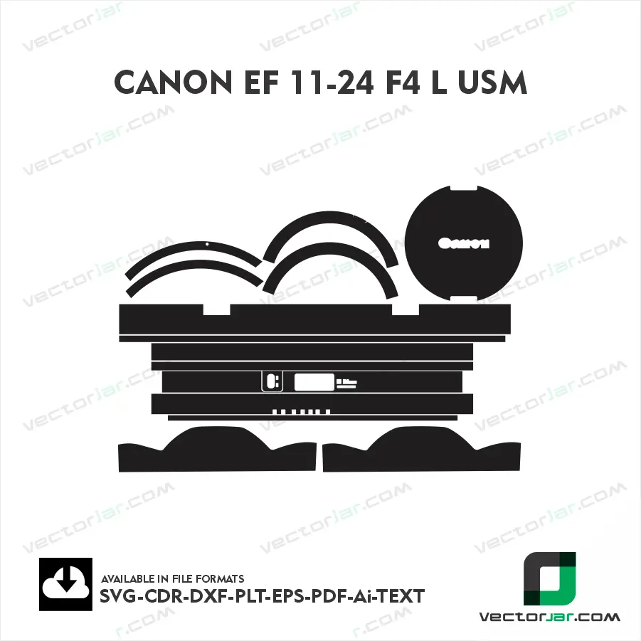 Canon EF 11-24 F4 L USM Exact Fit Lens Skin Vector Template