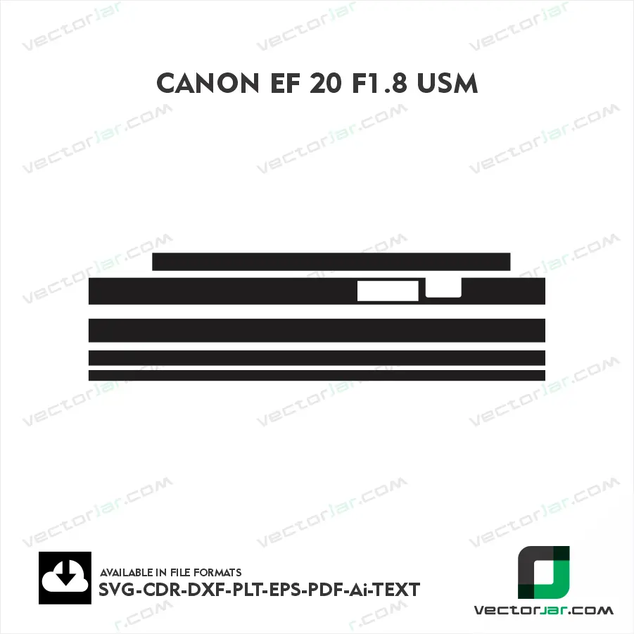 Canon EF 20 F1.8 USM Exact Fit Lens Skin Vector Template