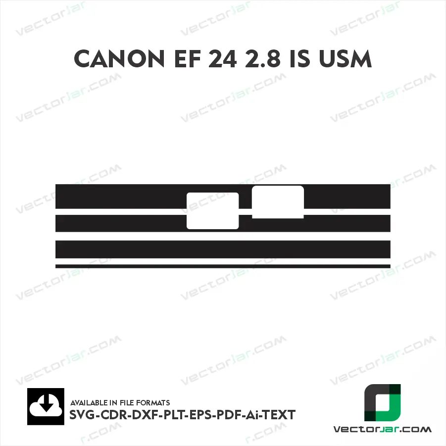 Canon EF 24 F2.8 IS USM Exact Fit Lens Skin Vector Template