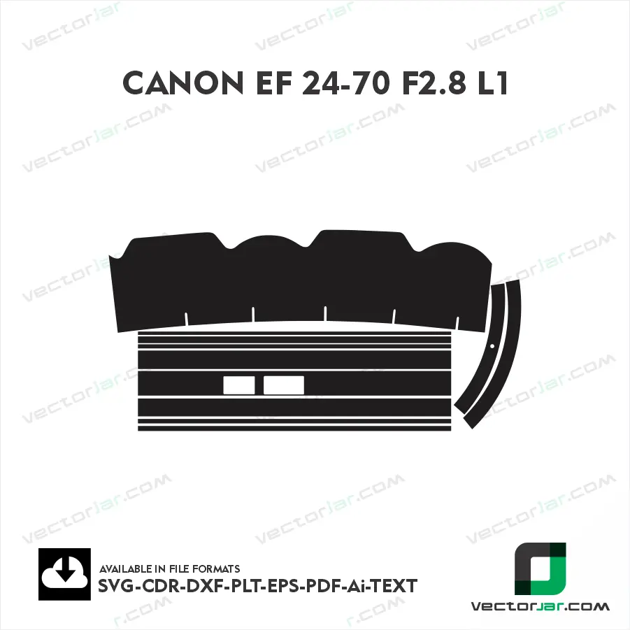 Canon EF 24-70 F2.8 L USM Exact Fit Lens Skin Vector Template