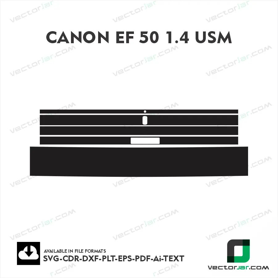Canon EF 50 F1.4 USM Exact Fit Lens Skin Vector Template