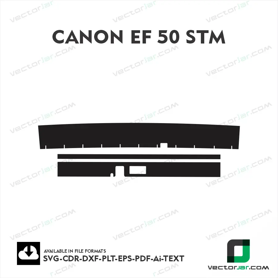 Canon EF 50mm F1.8 STM Exact Fit Lens Skin Vector Template