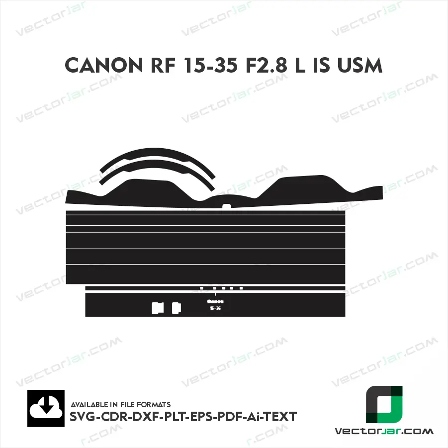 Canon RF 15-35 F2.8 L IS USM Exact Fit Lens Skin Vector Template