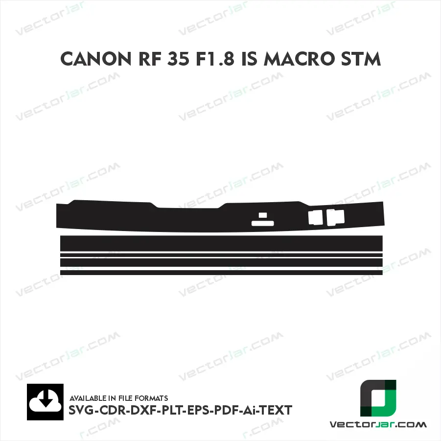 Canon RF 35 F1.8 IS Macro STM Exact Fit Lens Skin Vector Template