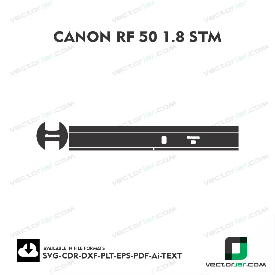 Canon RF 50mm F1.8 STM Exact Fit Lens Skin Vector Template