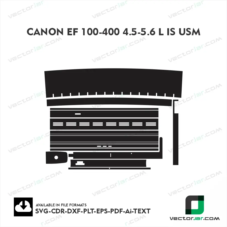 Canon EF 100-400 F4.5-5.6L IS USM Exact Fit Lens Skin Vector Template