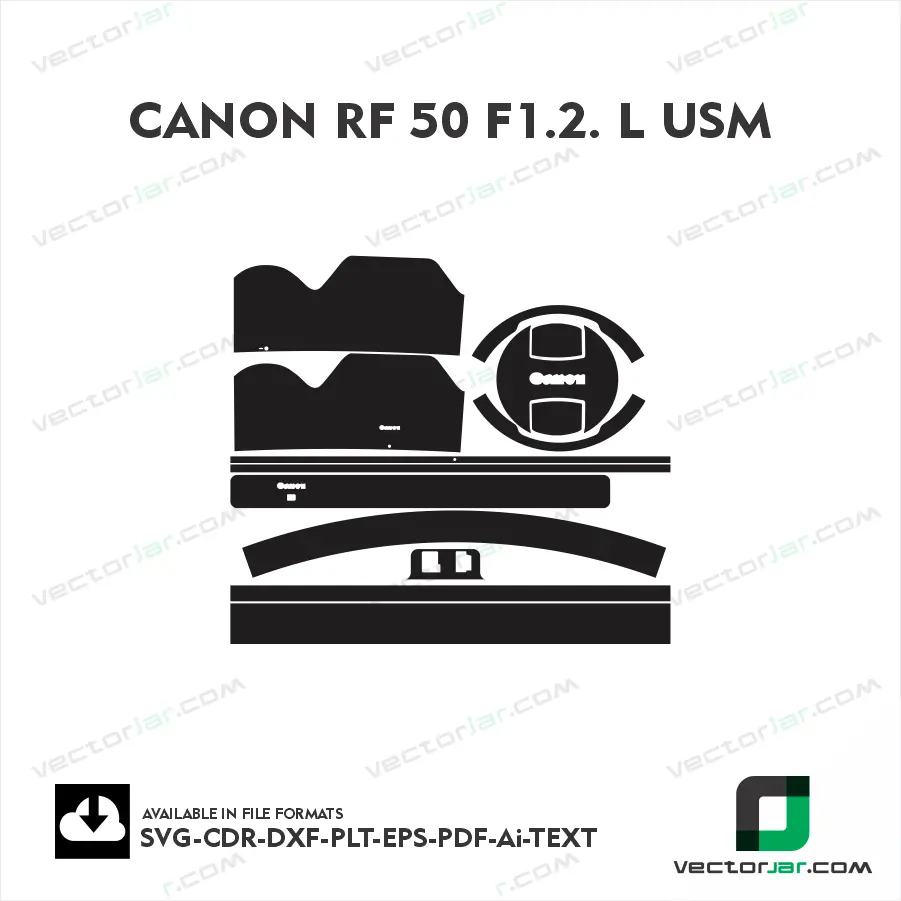 Canon RF 50mm F1.2 L USM Exact Fit Lens Skin Vector Template