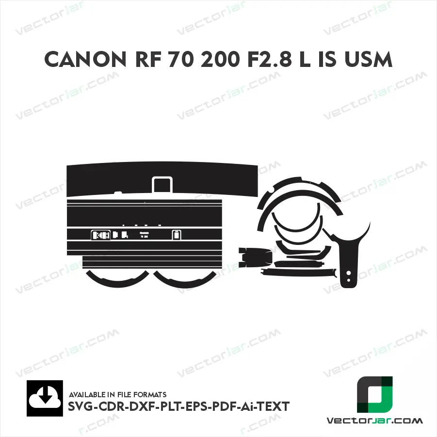 Canon RF 70-200mm F2.8 L IS USM Exact Fit Lens Skin Vector Template
