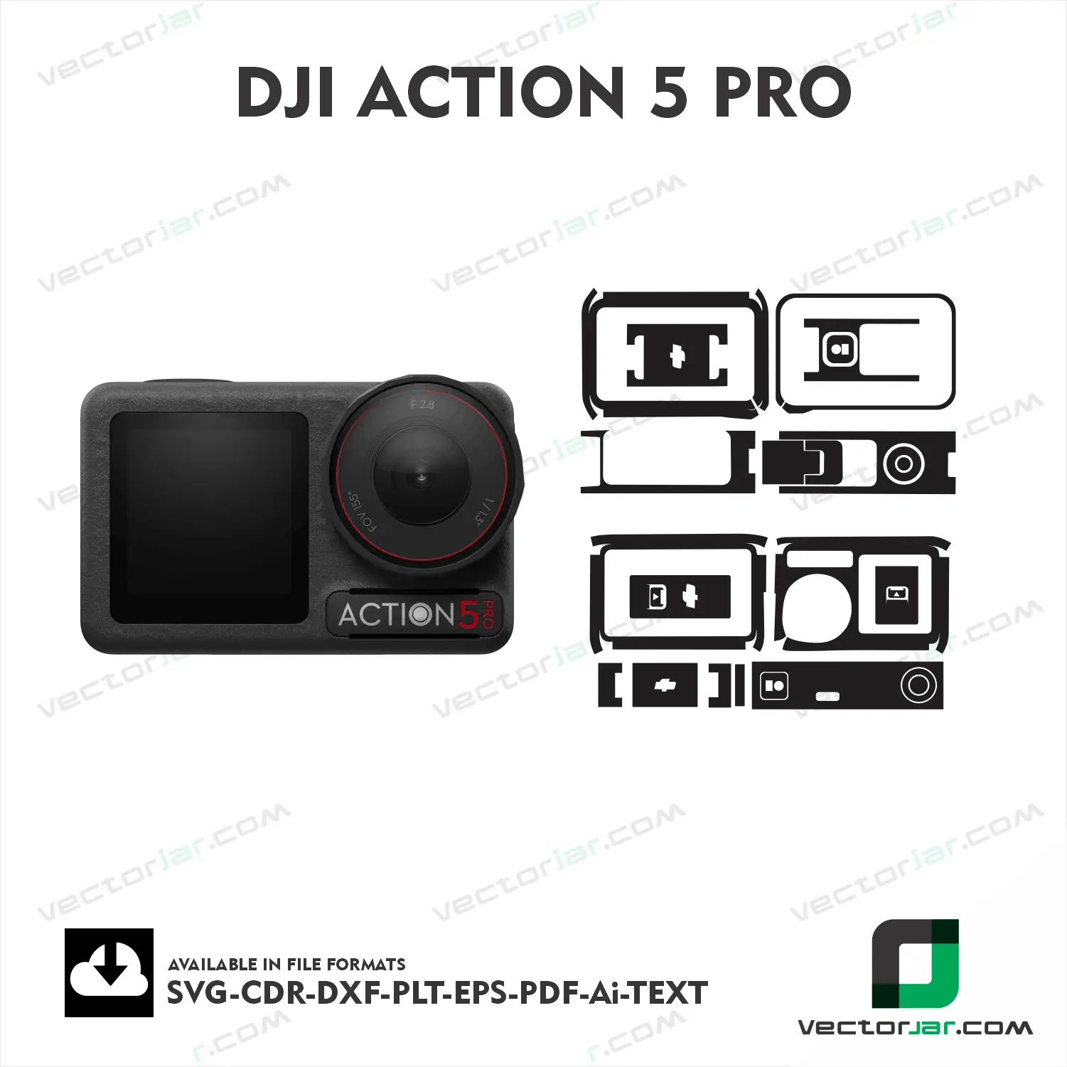 DJI Osmo Action 5 Pro Camera Skin Vector Template