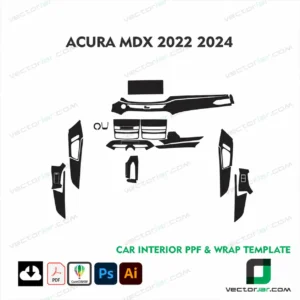 Acura MDX 2022–2024 Interior PPF and Wrap Template