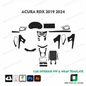 Acura RDX 2019–2024 Interior PPF and Wrap Template