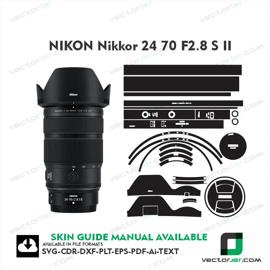 Nikon NIKKOR Z 24-70mm F2.8 S II Lens Skin Vector Template