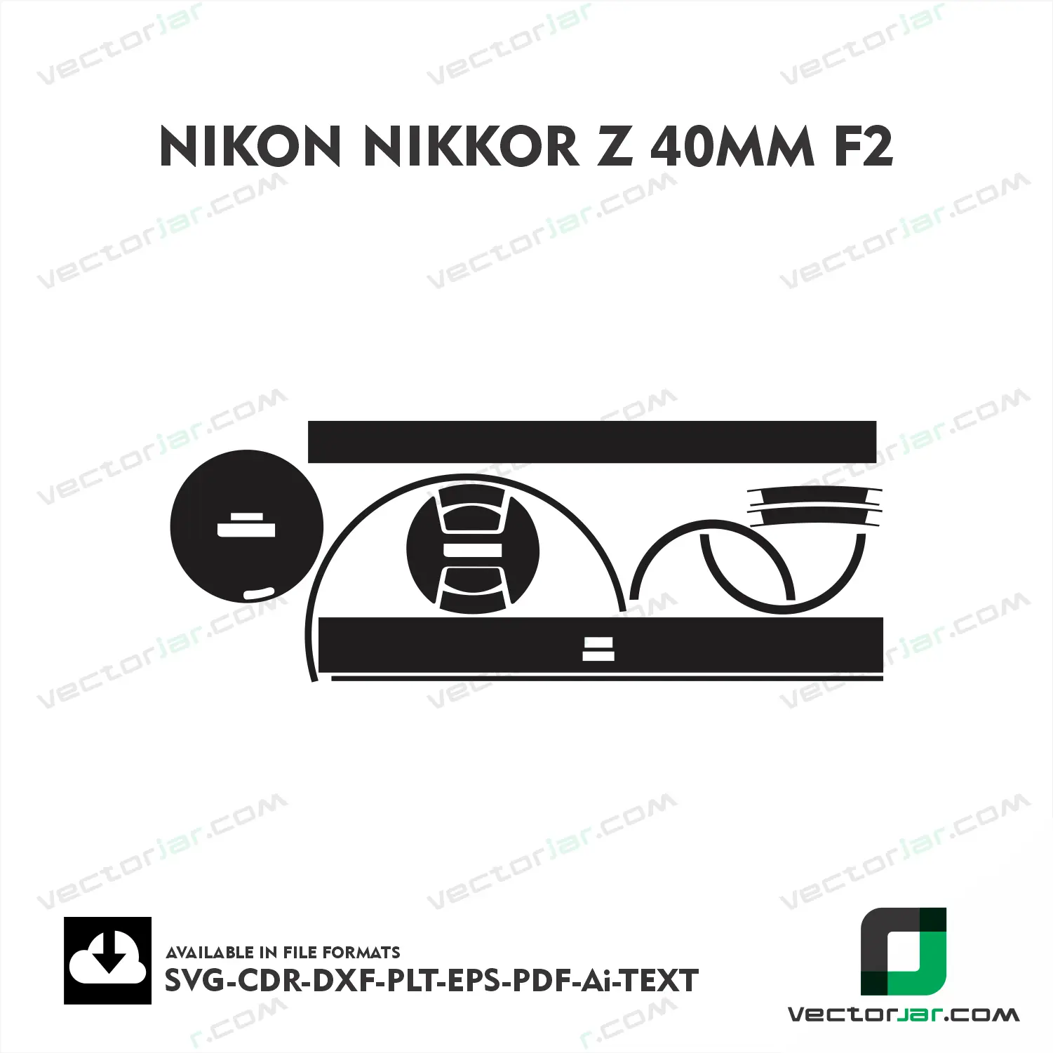 Nikon NIKKOR Z 40mm F2 Exact Fit Lens Skin Vector Template