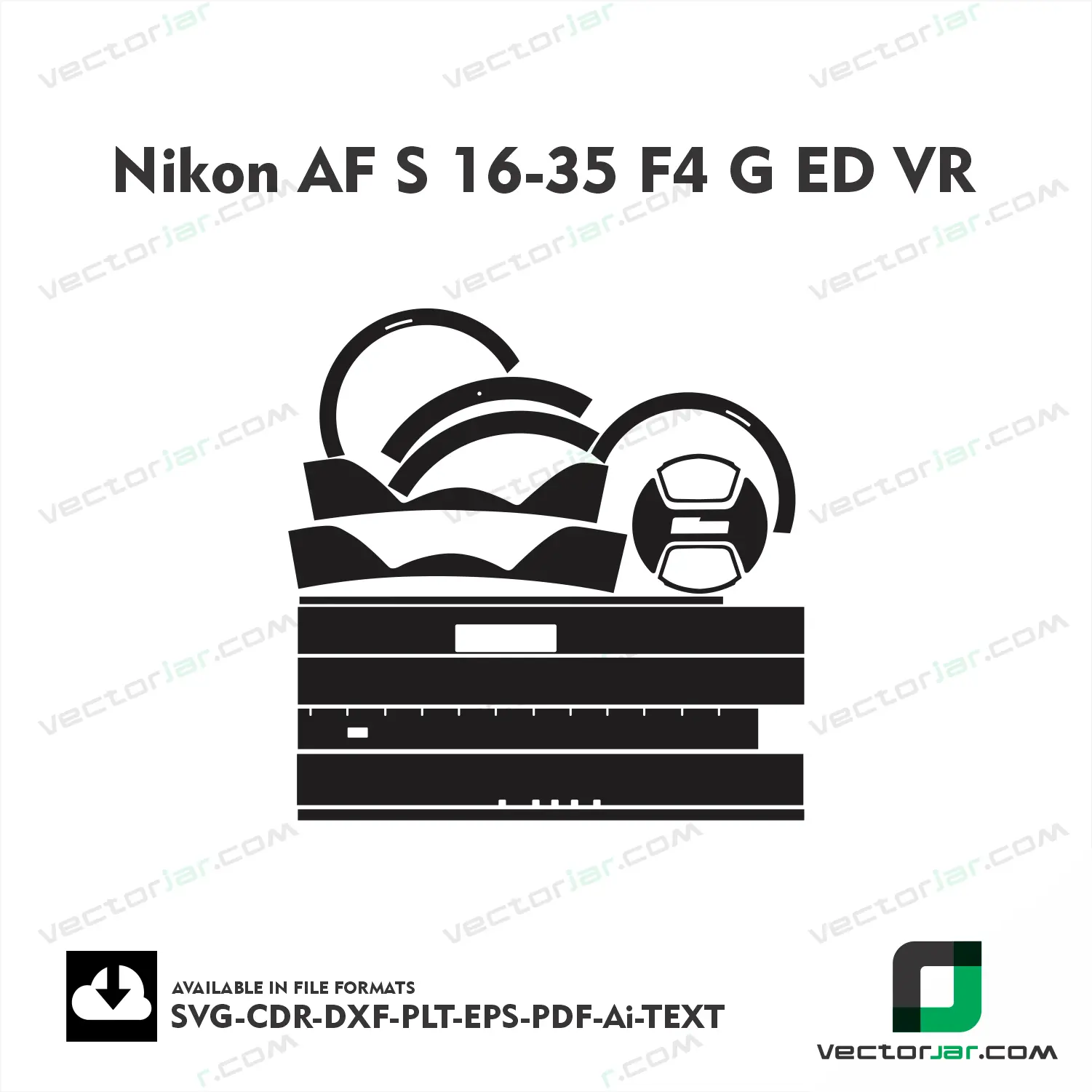 Nikon AF-S 16-35mm F4G ED VR Exact Fit Lens Skin Vector Template