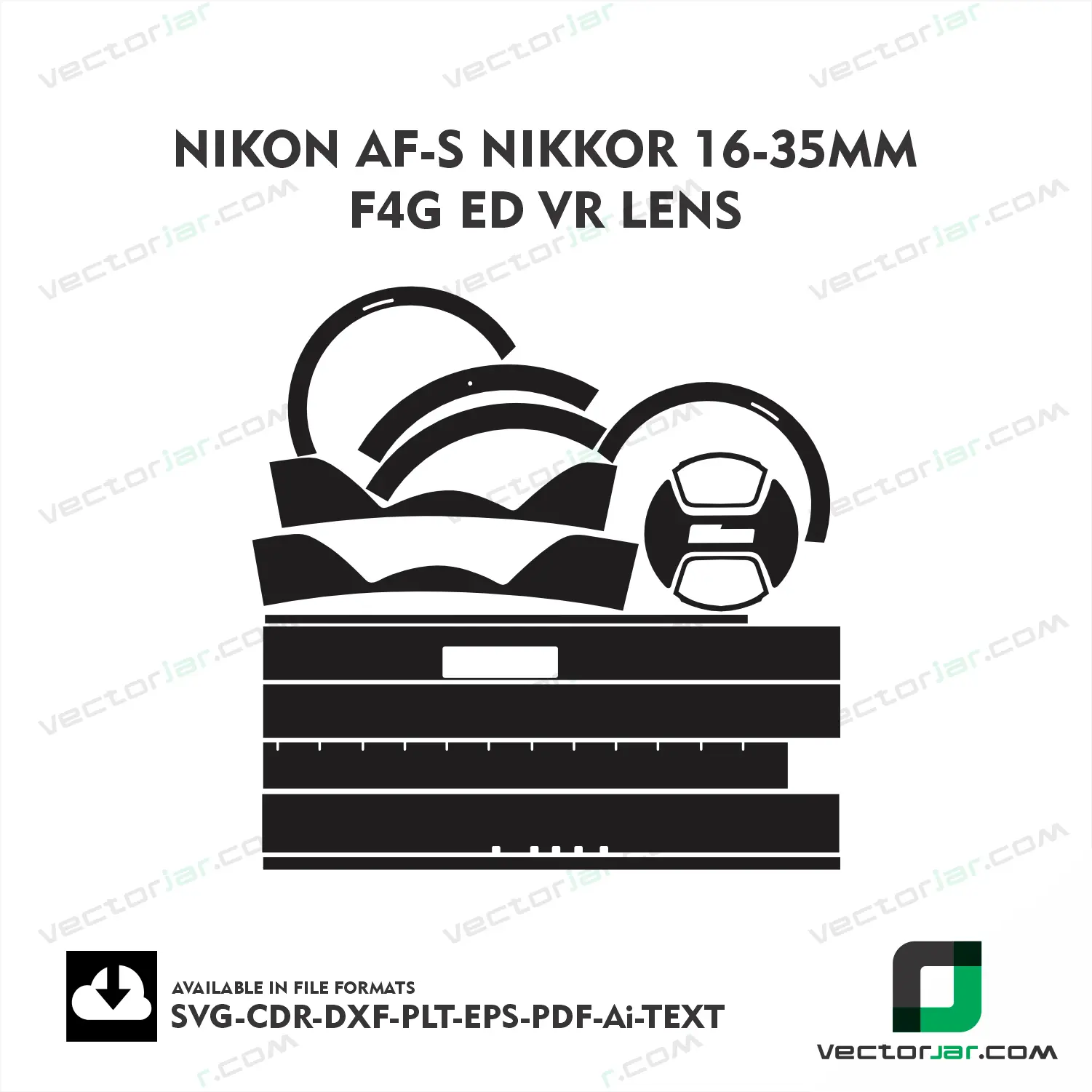 Nikon AF-S NIKKOR 16-35mm F4G ED VR Exact Fit Lens Skin Vector Template