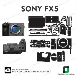 Sony FX5 camera skin vector template with editable files for vinyl cutting and custom camera skin design