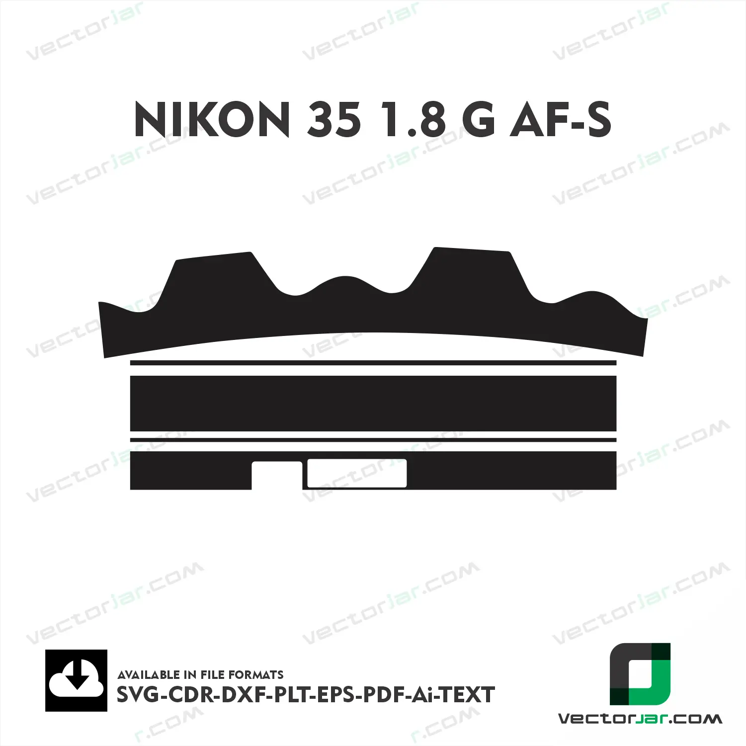 Nikon AF-S 35mm F1.8G Exact Fit Lens Skin Vector Template