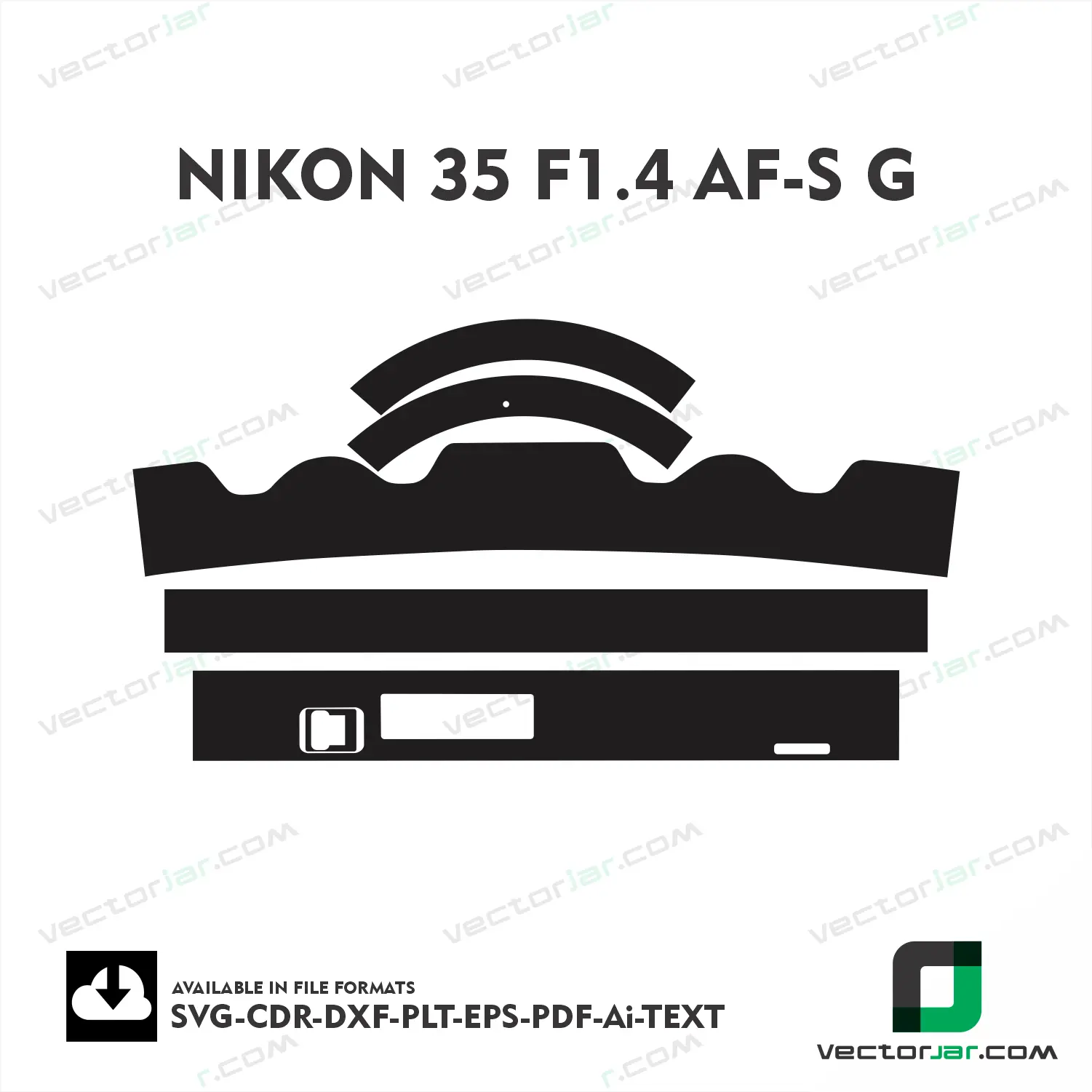 Nikon AF-S 35mm F1.4G Exact Fit Lens Skin Vector Template
