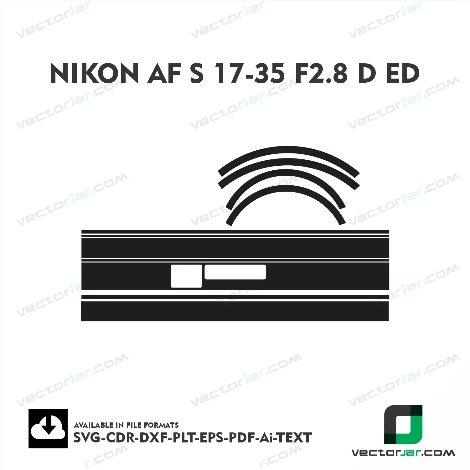 Nikon AF-S 17-35mm F2.8D ED Exact Fit Lens Skin Vector Template