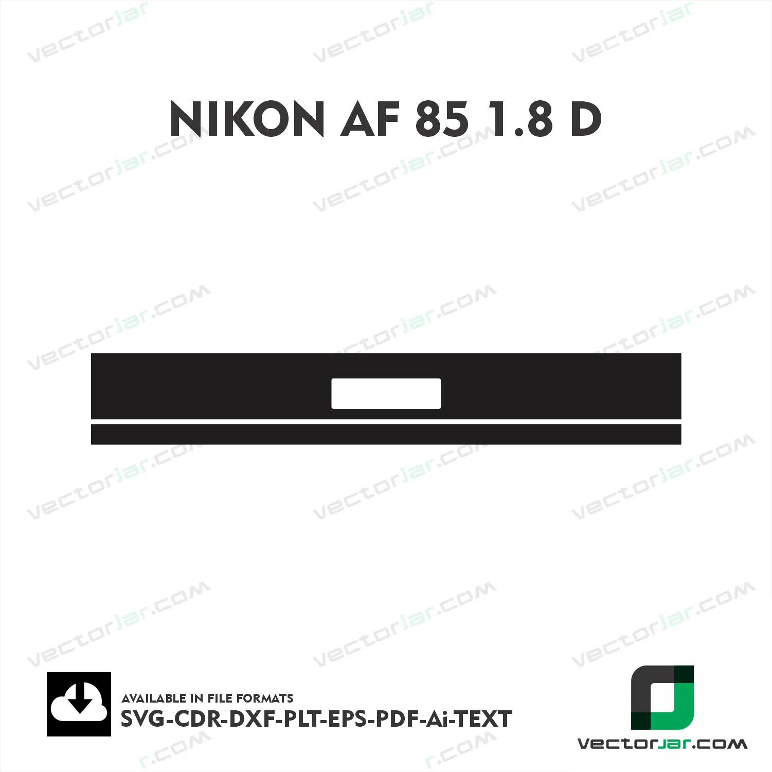 Nikon AF 85mm F1.8D Exact Fit Lens Skin Vector Template