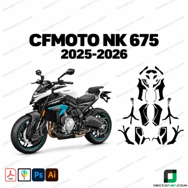 Motorcycle Keepsake Vector CFMOTO 675NK 2025-2026 Motorcycle Graphics & Wrap Vector Template