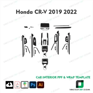 Honda CR-V 2019-2022 SUV vector template for paint protection film and vinyl wrap cutting applications