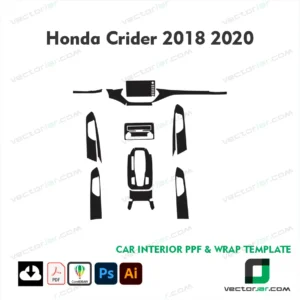 Honda Crider 2018-2020 sedan vector template for paint protection film and vinyl wrap cutting projects