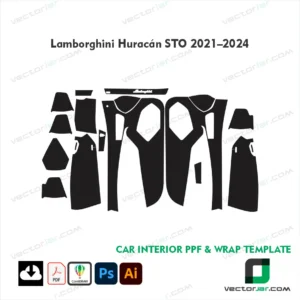 Lamborghini Huracán STO 2021-2024 supercar PPF and vinyl wrap cutting vector template