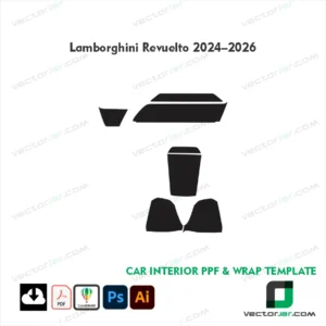 Lamborghini Revuelto 2024-2026 hybrid supercar PPF and vinyl wrap cutting vector template