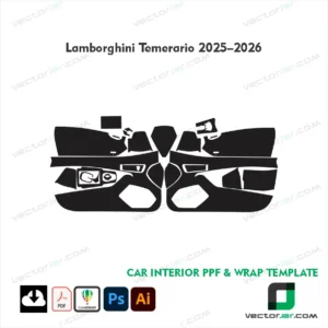 Lamborghini Temerario 2025-2026 hybrid supercar PPF and vinyl wrap cutting vector template