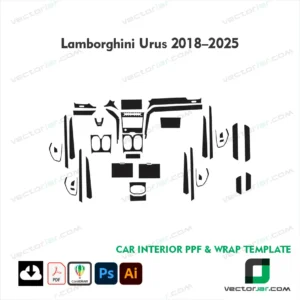 Lamborghini Urus 2018-2025 luxury SUV PPF and vinyl wrap cutting vector template