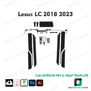Lexus LC 2018-2023 luxury grand touring car PPF and vinyl wrap cutting vector template