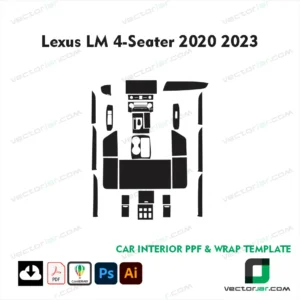 Lexus LM 4-Seater 2020-2023 luxury MPV PPF and vinyl wrap cutting vector template