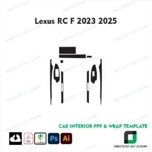 Lexus RC F 2023-2025 high-performance coupe PPF and vinyl wrap cutting vector template