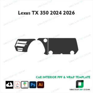 Lexus TX 350 2024-2026 luxury SUV PPF and vinyl wrap vector cutting template