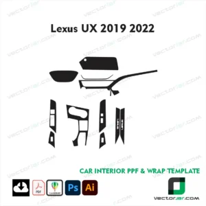 Lexus UX 2019-2022 compact luxury crossover PPF and vinyl wrap vector cutting template