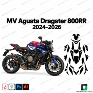 MV Agusta Dragster 800 RR 2024-2026 motorcycle graphics and wrap vector template