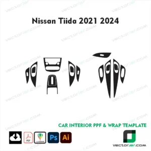 Nissan Tiida 2021-2024 PPF and vinyl wrap vector cutting template