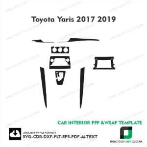 Toyota Yaris 2017-2019 car PPF and vinyl wrap vector cutting template